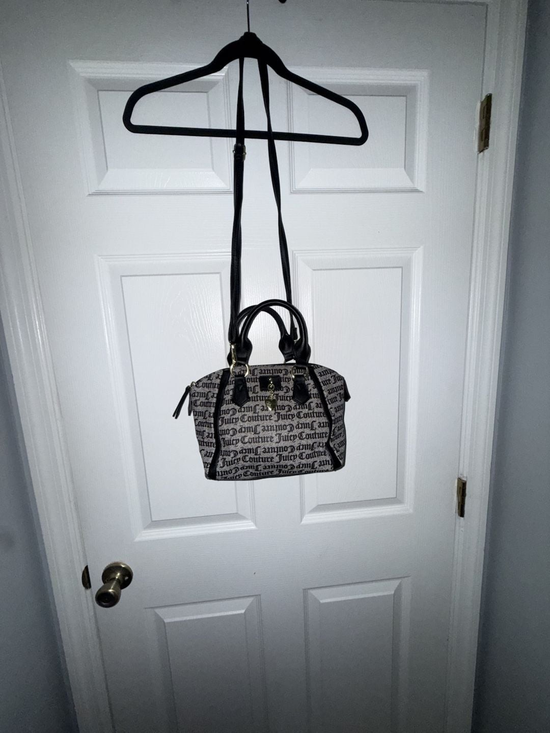 Juicy Couture Gothic Monogram Print Satchel Handbag