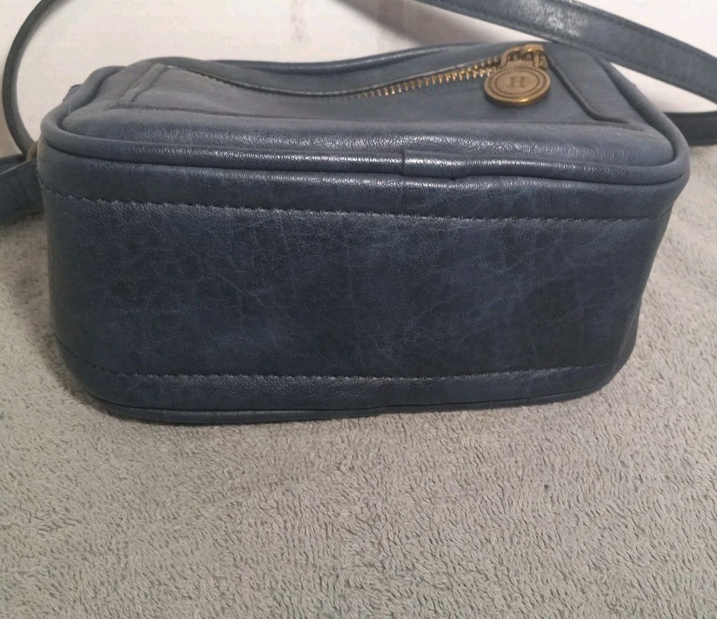 Hayden Harnett Blue Slate Compact Camera Style Crossbody Bag.