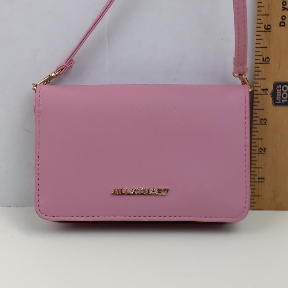 Jill Stuart Pink Faux Leather Crossbody Bag Small Purse Gold Hardware Stylish