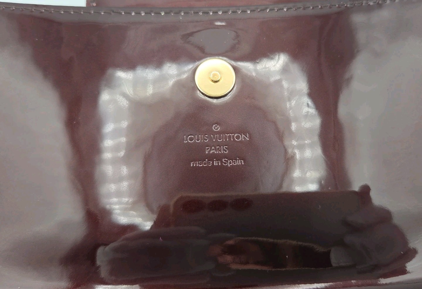 Louis Vuitton Amarante Monogram Vernis Pochette with Tortoise Shell Resin Inlay