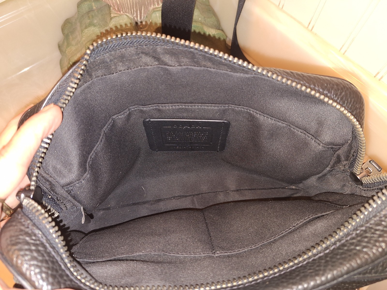 Coach Black Pebbled Leather West Camera Shoulder Crossbody Bag- #91484