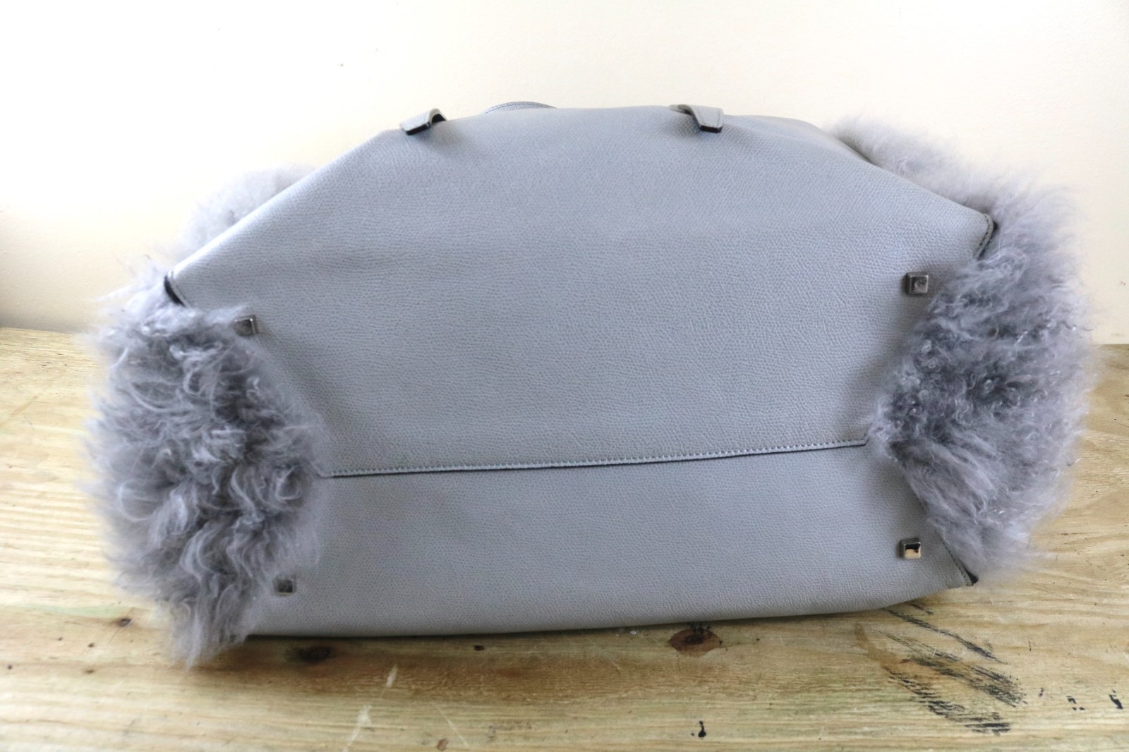 Valextra Tote Large Gray Leather Baby Cashmere Holiday Charm Handmade Italy