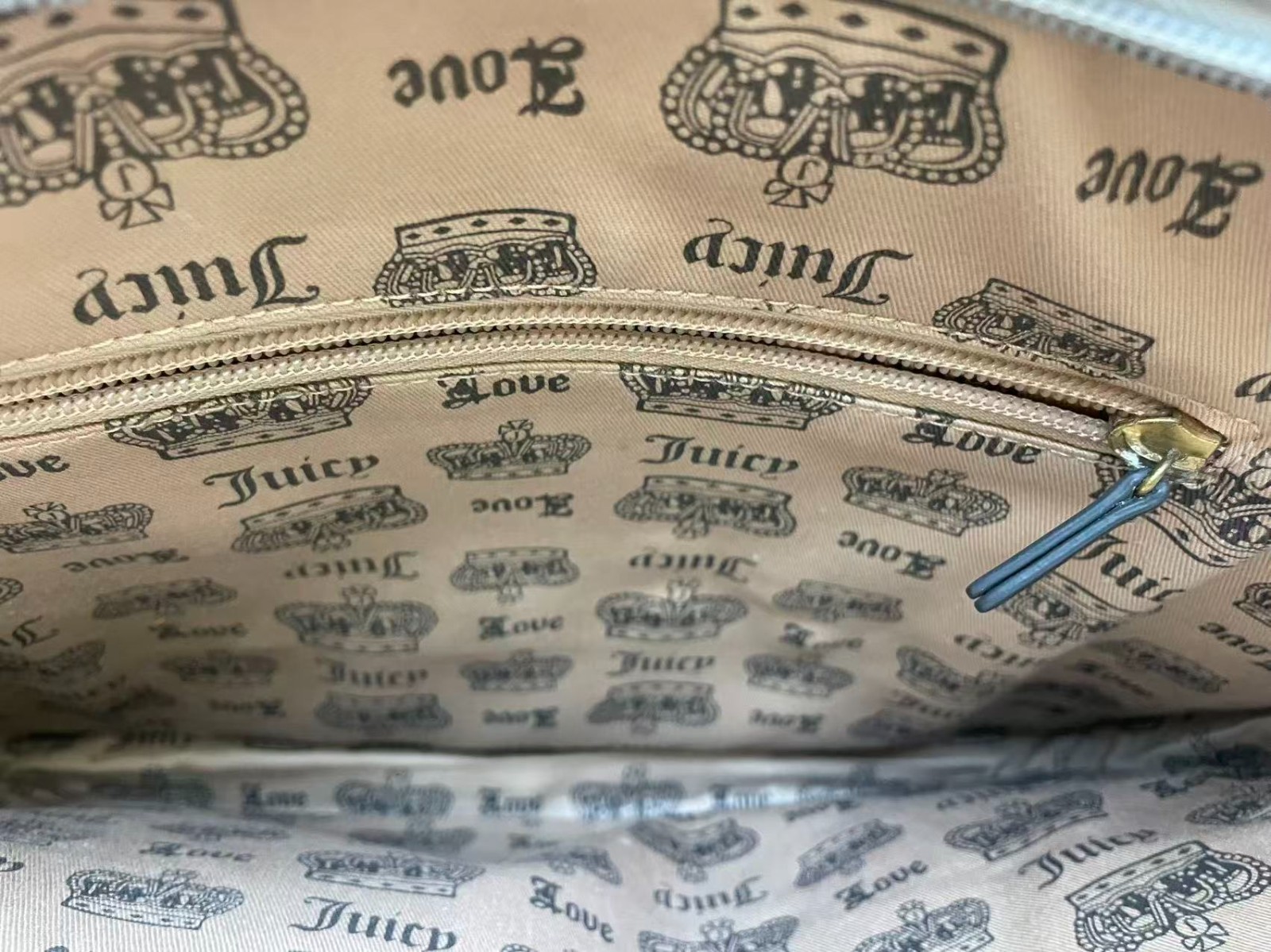 Vintage Y2K Juicy Couture Velour Laptop Bag Grey Crown Embroidery Messenger Bag