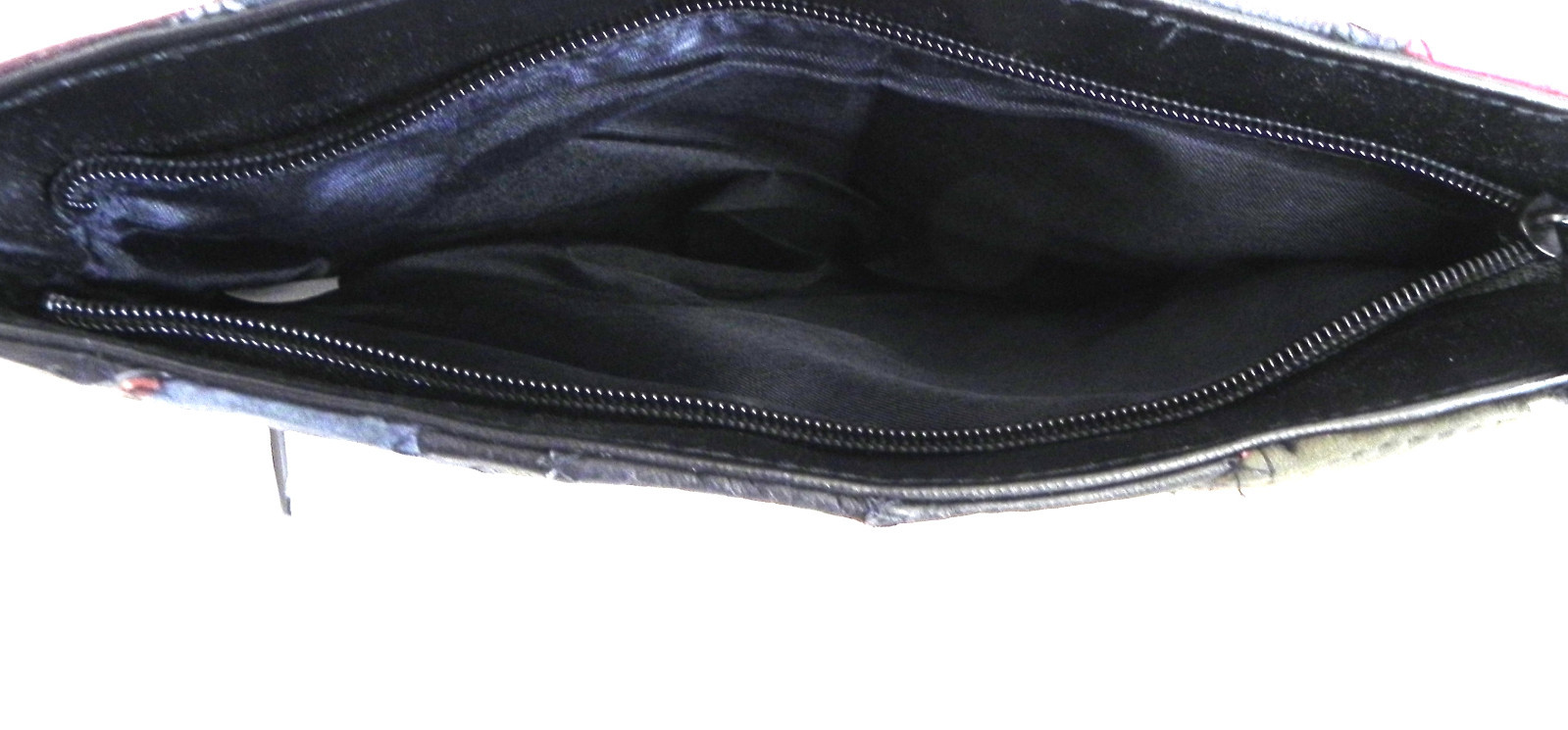Leather Patching Wristlet Multi-Color Zip Top 10.5″x6″x1.75″