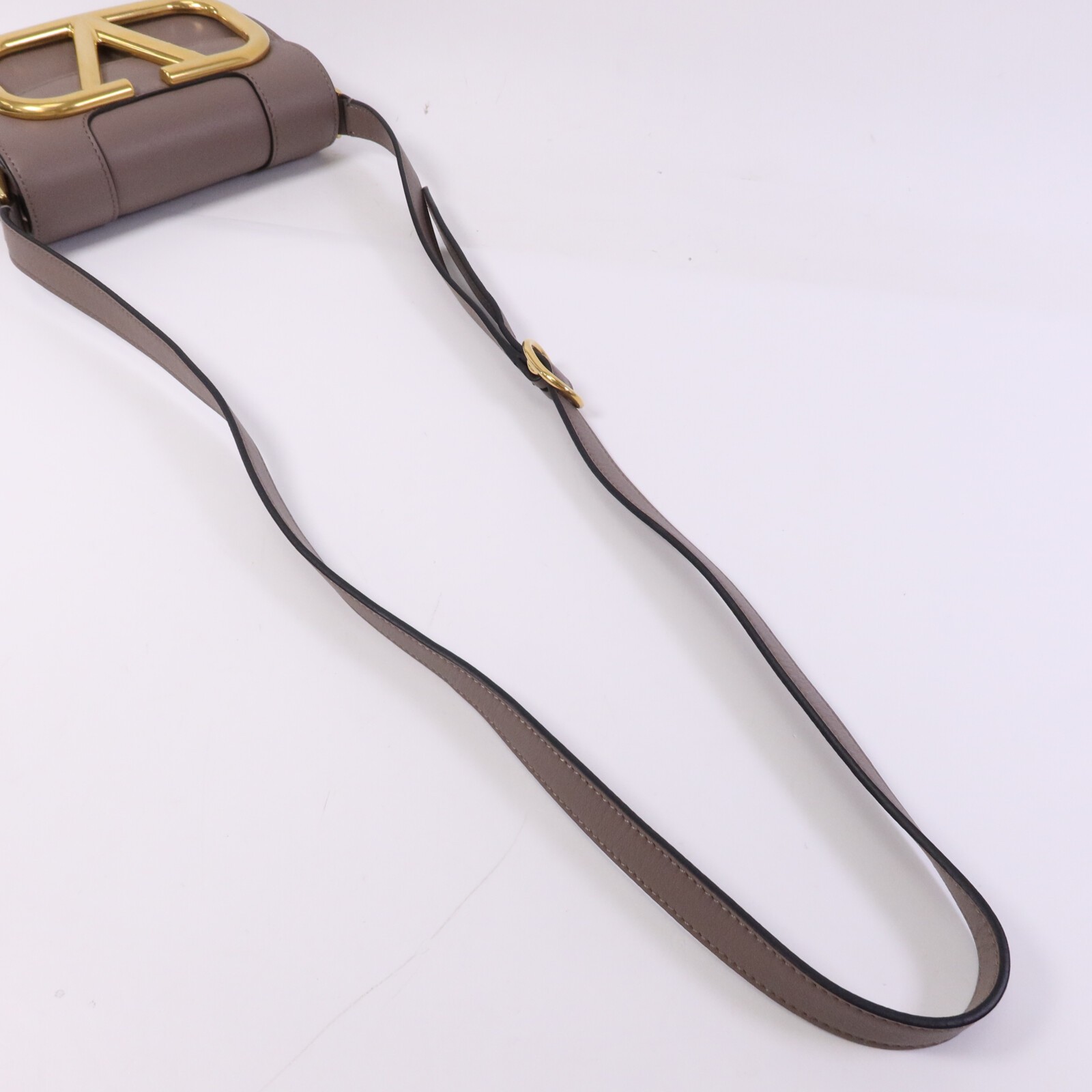 Valentino GHW VLogo SuperVee Shoulder Bag Calfskin Leather Gray