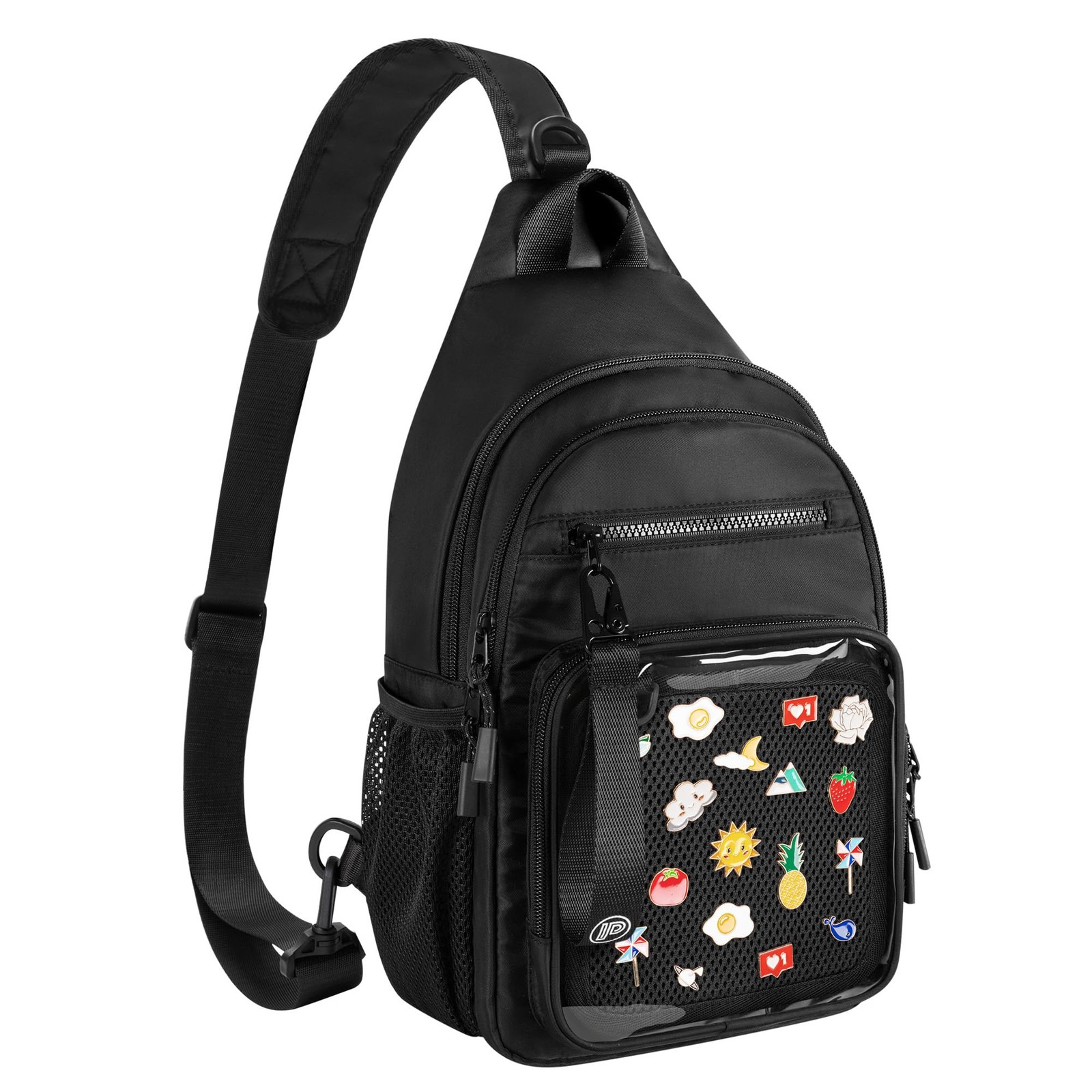 Ita Bag Crossbody Sling Bag with Clear Pocket for Trading Pins, Travel Ready