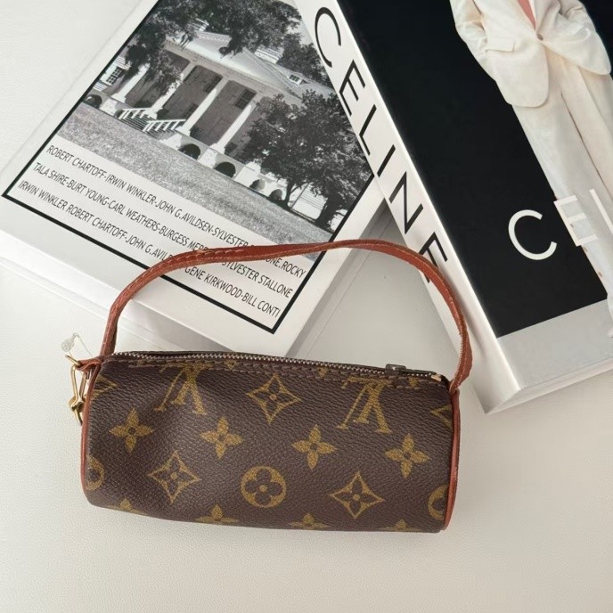 Louis Vuitton Mini Papillon Monogram Canvas Mini Cylinder Pochette Bag