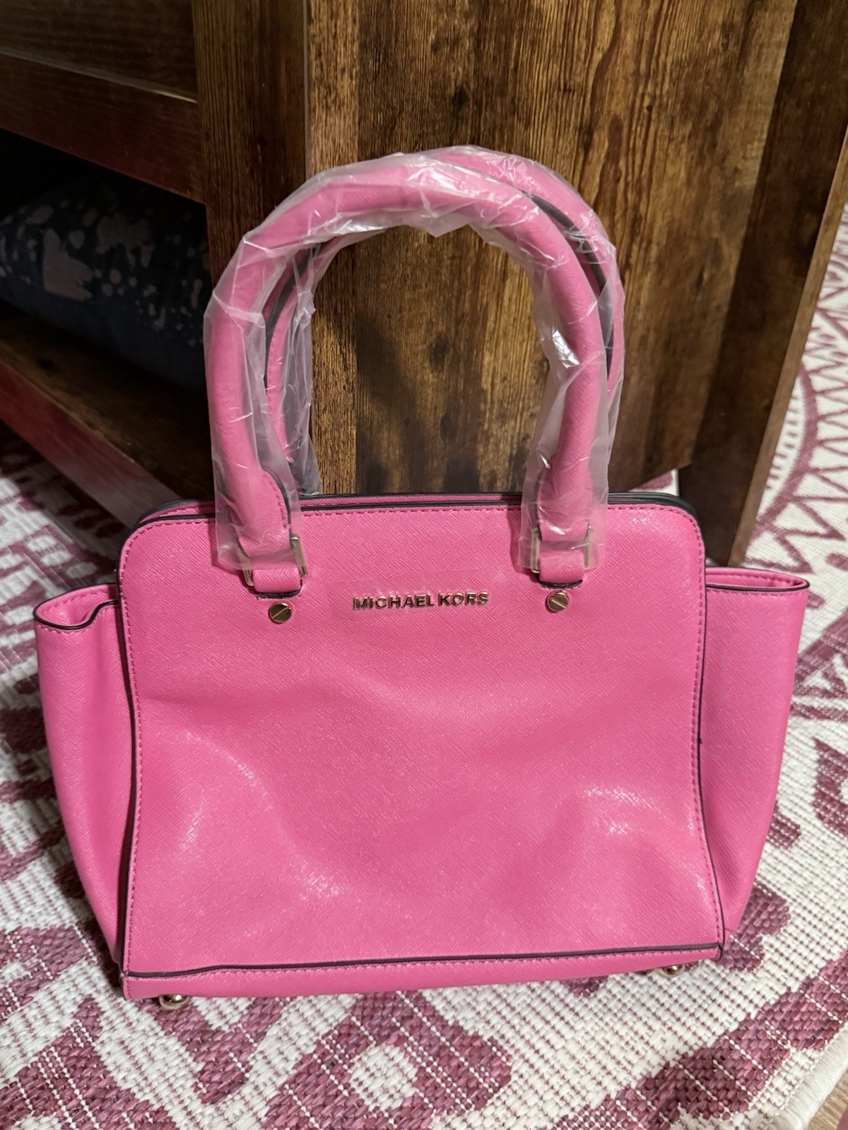 Michael Kors Selma Leather Satchel Handbag Pink Raspberry – Purse, Dustbag & COA