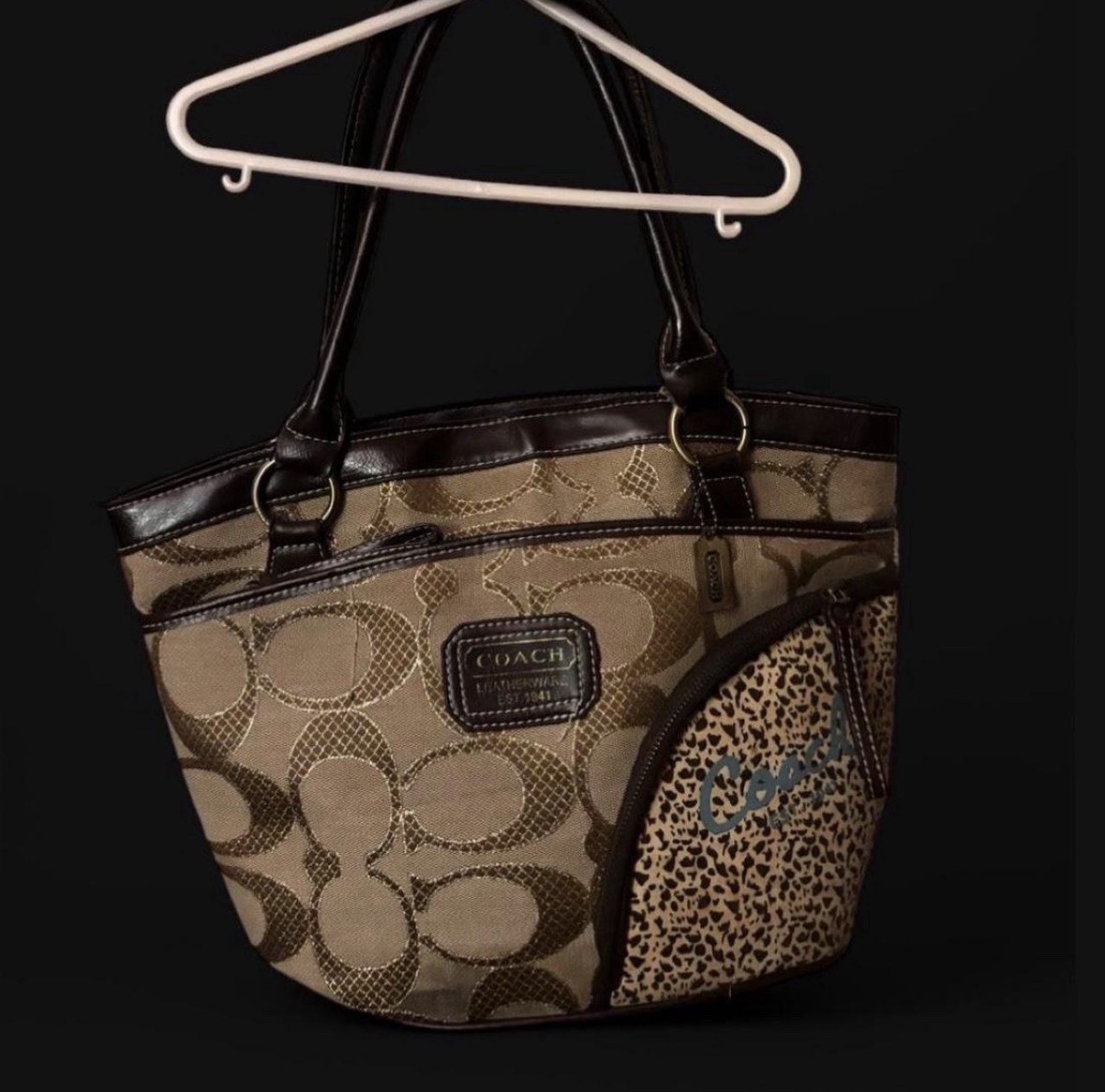 Coach Signature Animal Print Patchwork Gallery Tote bag