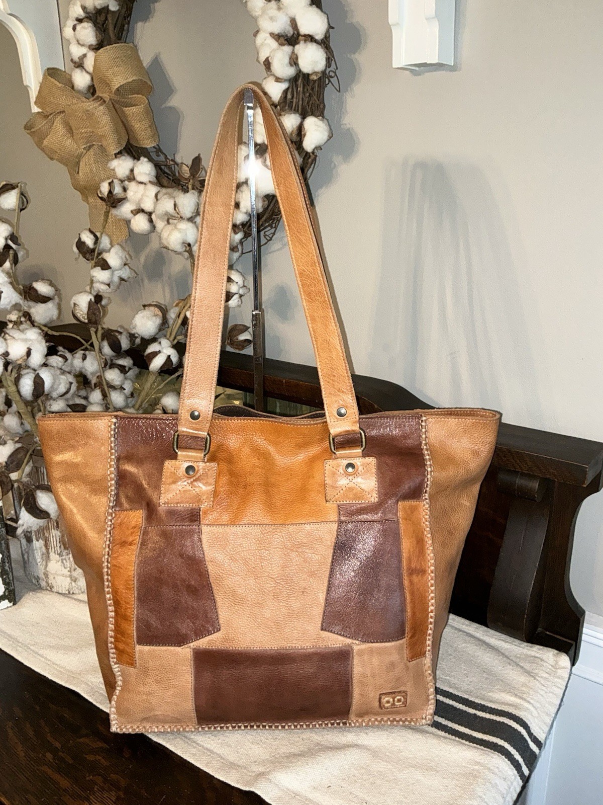 BED STU Leather Celindra LTC II Shoulder Bag Cafe Latte Tan Rustic Retail $345