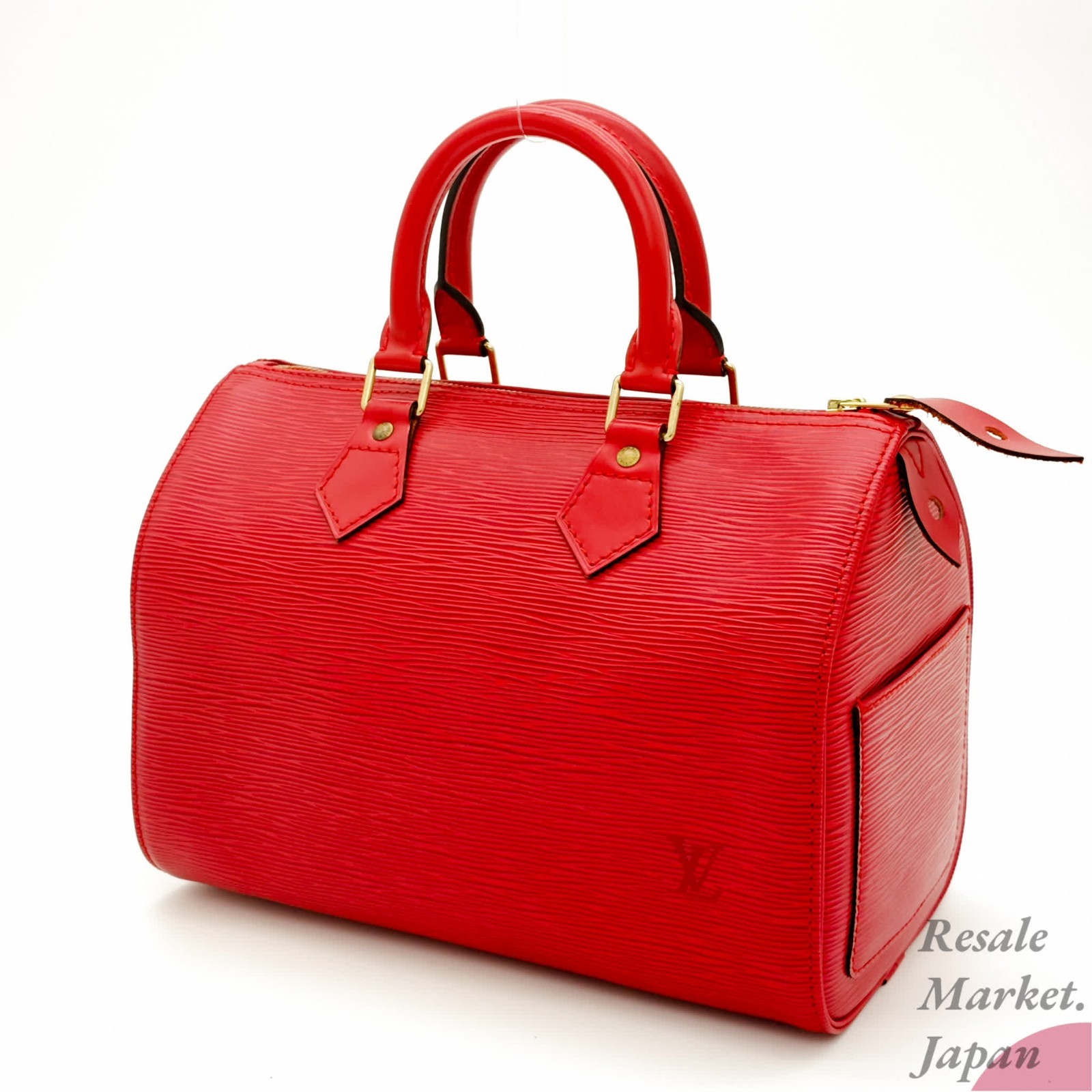 Louis Vuitton Speedy 25 Red Epi Leather M43017 Handbag Vintage France LV Auth