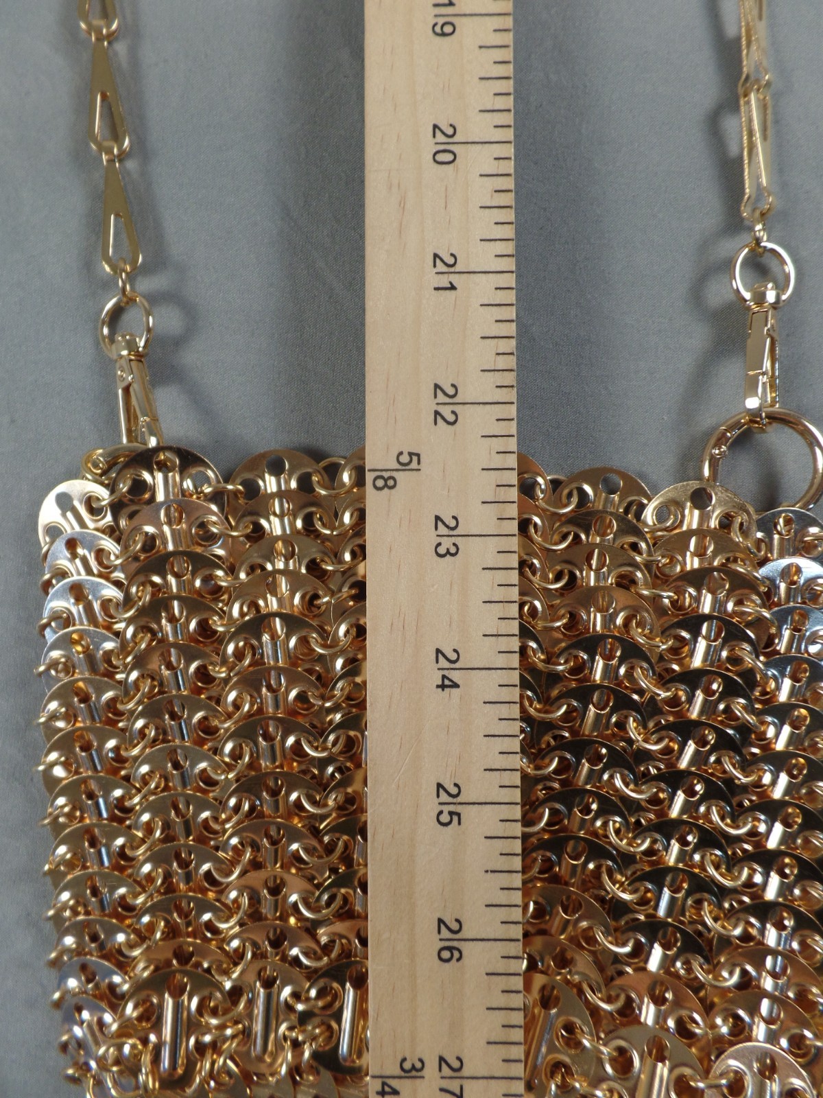 Gold Paco Rabanne INSPIRED Chain Mail Bag Purse Crossbody **NOT A RABANNE* Metal