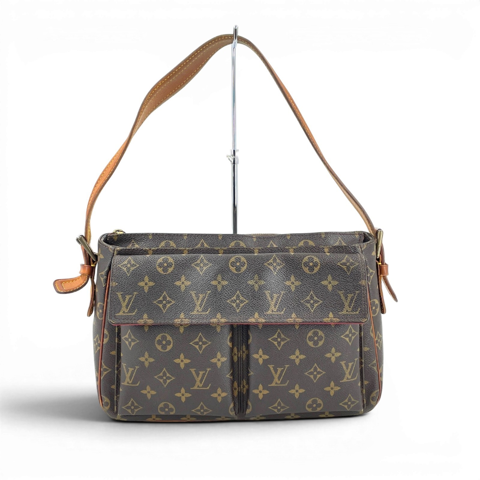 LOUIS VUITTON Viva Cite GM Monogram Canvas Brown Leather Shoulder Bag M51163