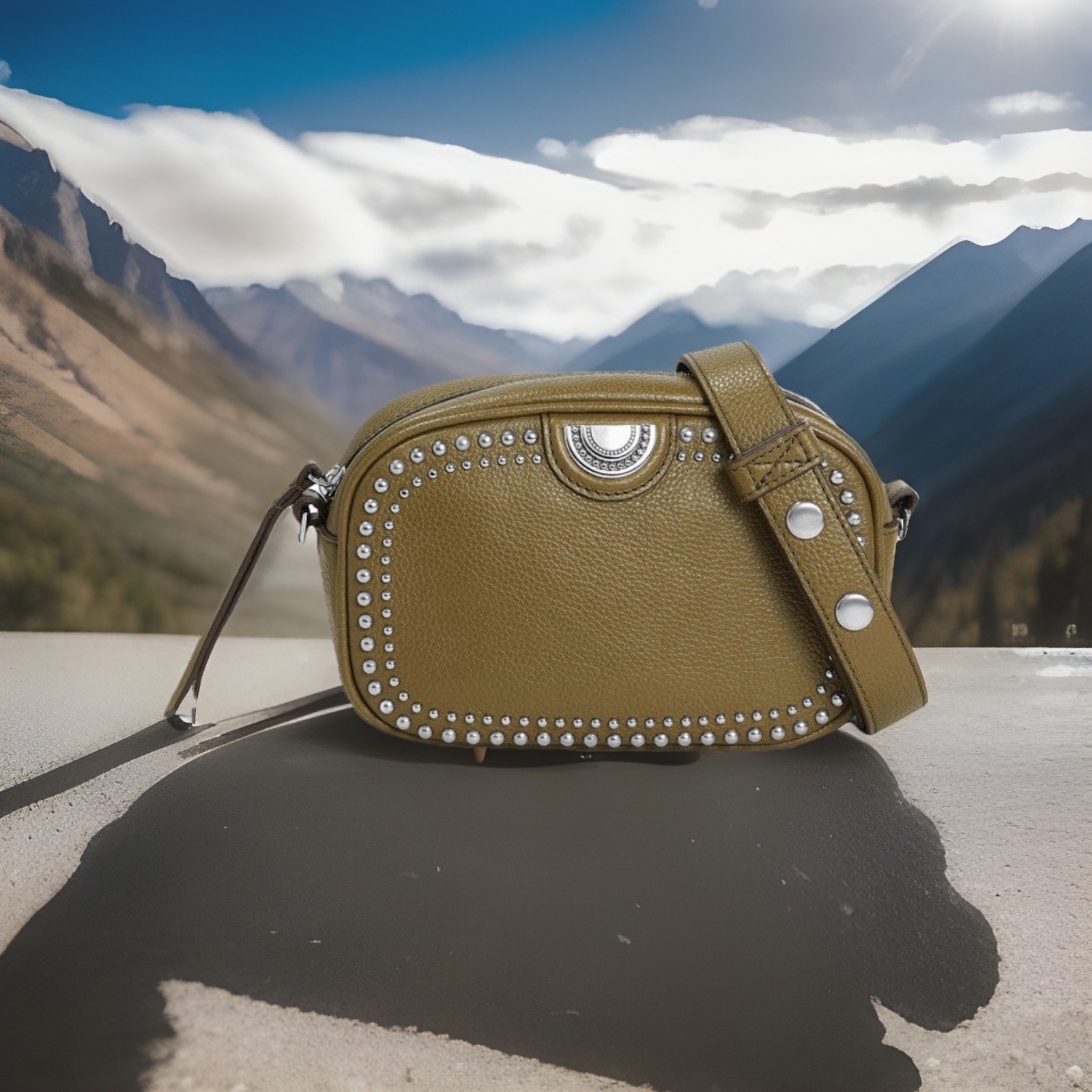 Brighton PERRY Camera Bag Pretty Tough List $295 H1615V Olive