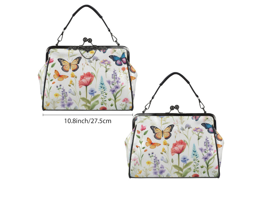 Spring Butterflies Garden Flowers Shoulder Cross Body Bag Satchel Mother’s Day