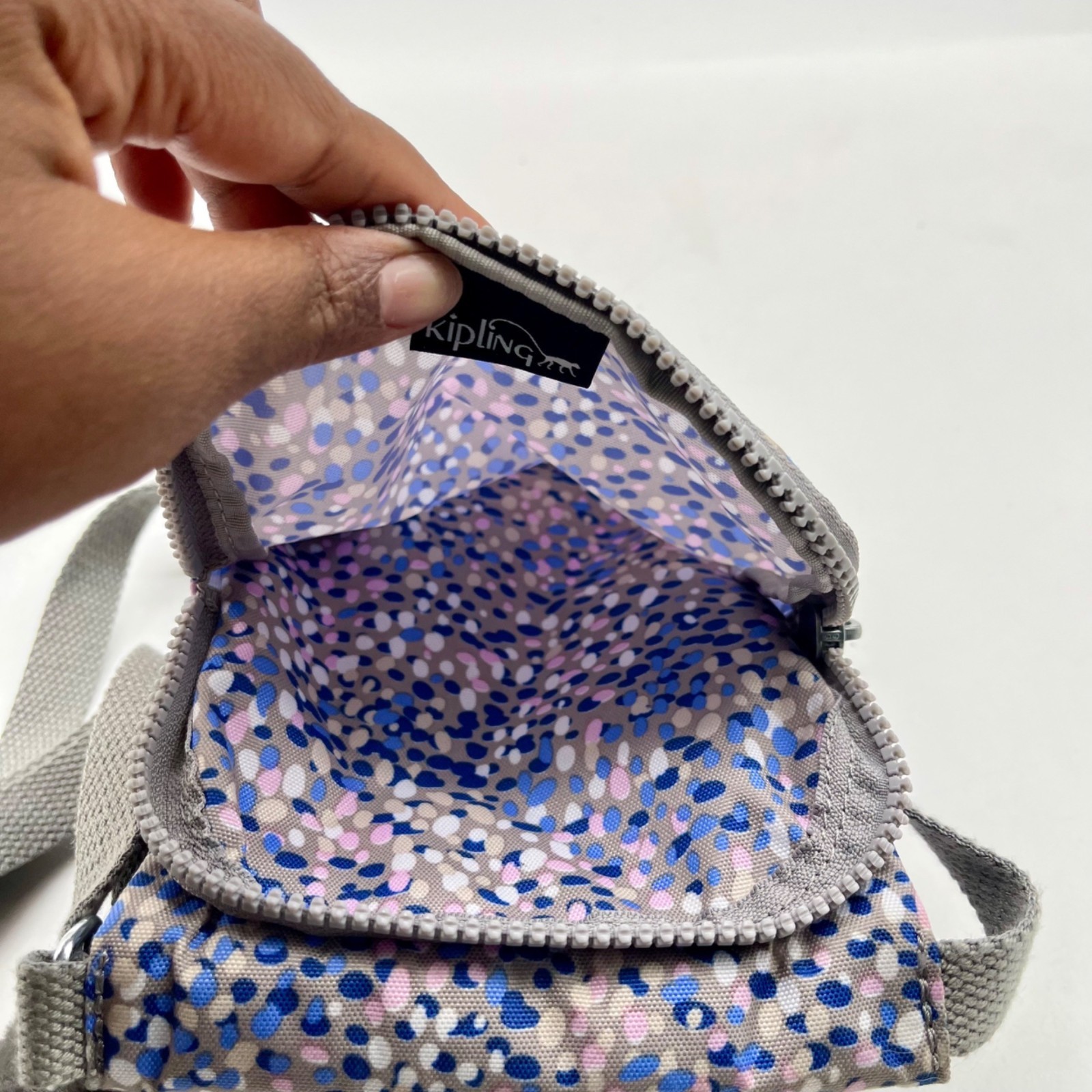 Kipling Grey Sabian Mini Crossbody Bag