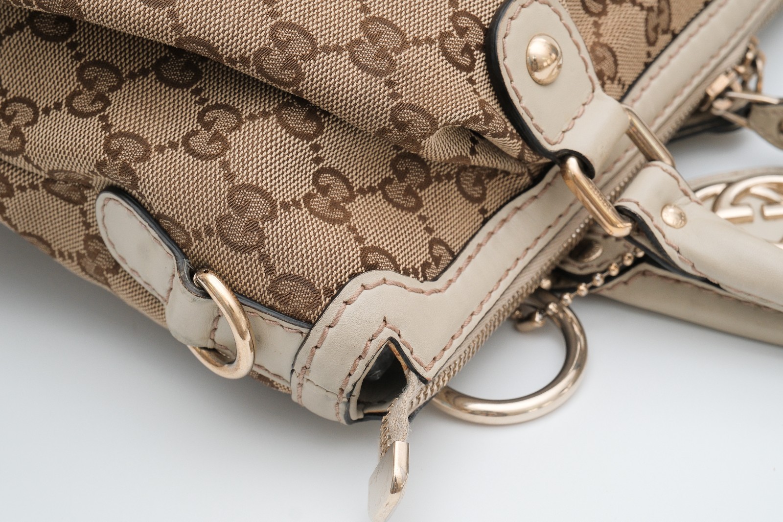 GUCCI Sukey Tote Shoulder Hand Bag 2way GG Canvas Ivory