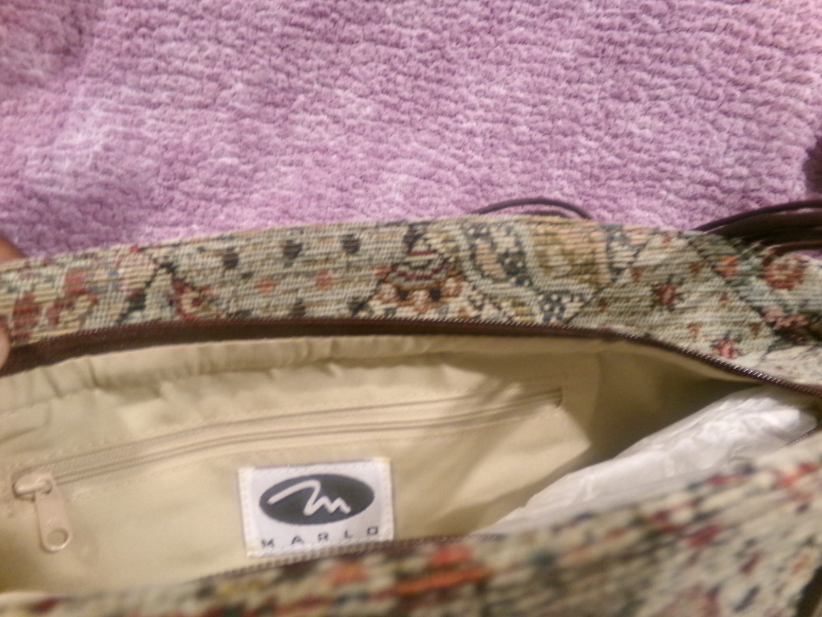 Vintage Marlo Floral Patchwork Handbag w/Shoulder Straps