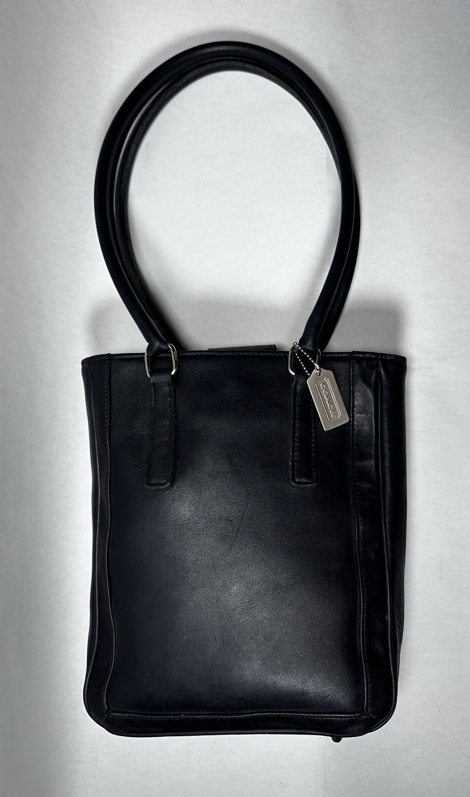 Vintage Coach Black Leather Bonnie Legacy Slim Tote Bag 9422 USA Made