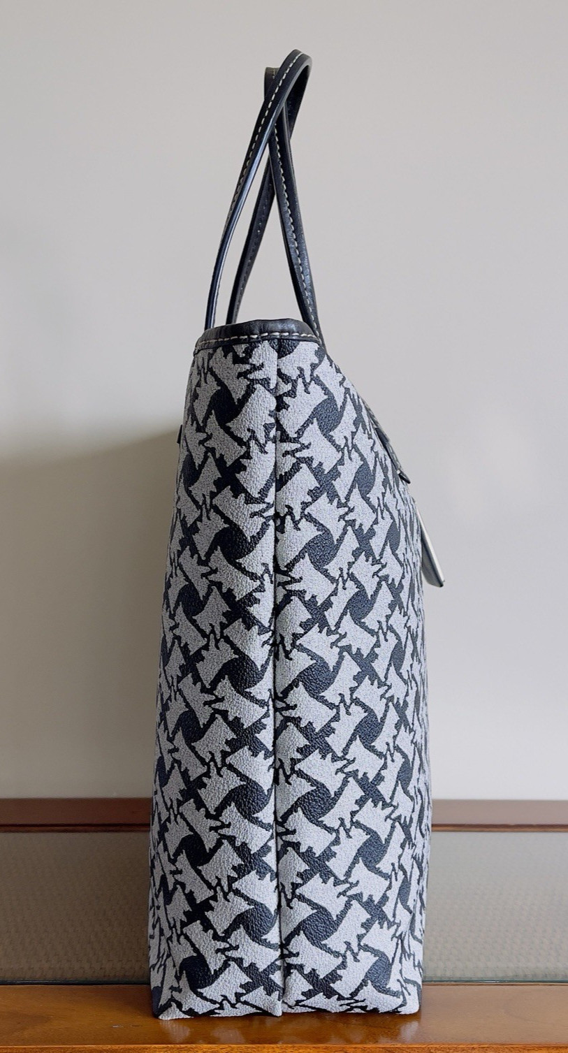 Vintage Juicy Couture Scottie Dog Print Tote Bag Coated Canvas Match Wristlet