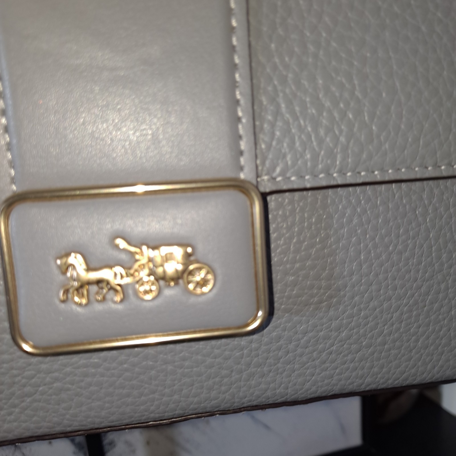 Authentic COACH Gray Mini Grace Crossbody Bag 12.5cm Leather Leather Accessories