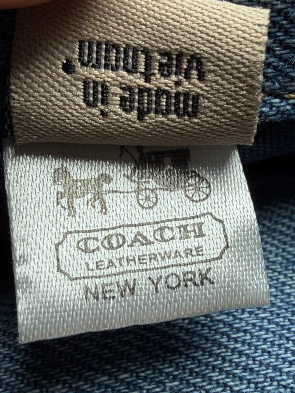 Coach Tabby Denim Brass Indigo Shoulder Bag 20