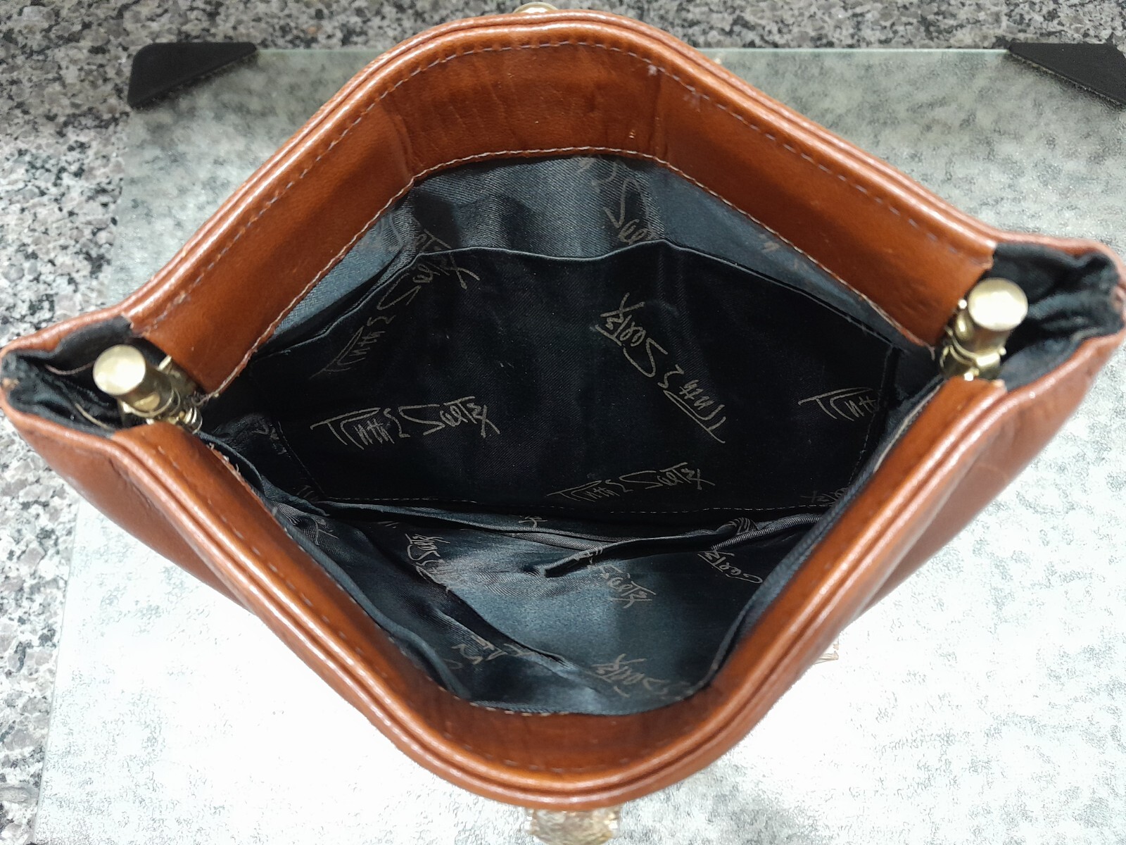 Vintage 1960s Ruth Saltz Leather Handbag Purse Tan – No Shoulder Strap