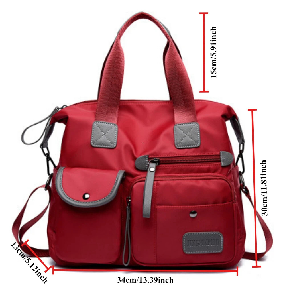 Nylon Women’s Utility Bag Nurse Bag with Lots of Pockets, Lightweight Tote Bag
