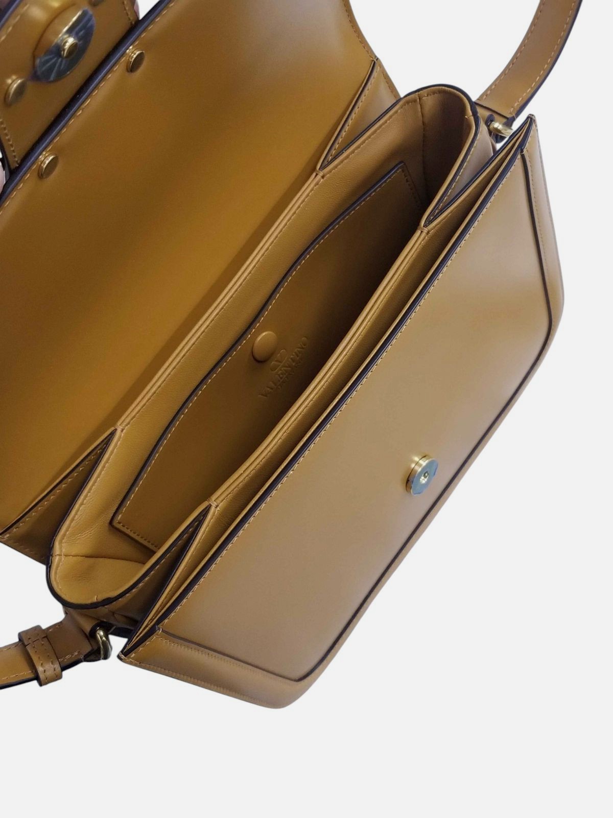 Valentino Garavani Women Brown 9TO5 VLogo Leather Shoulder Crossbody Bag