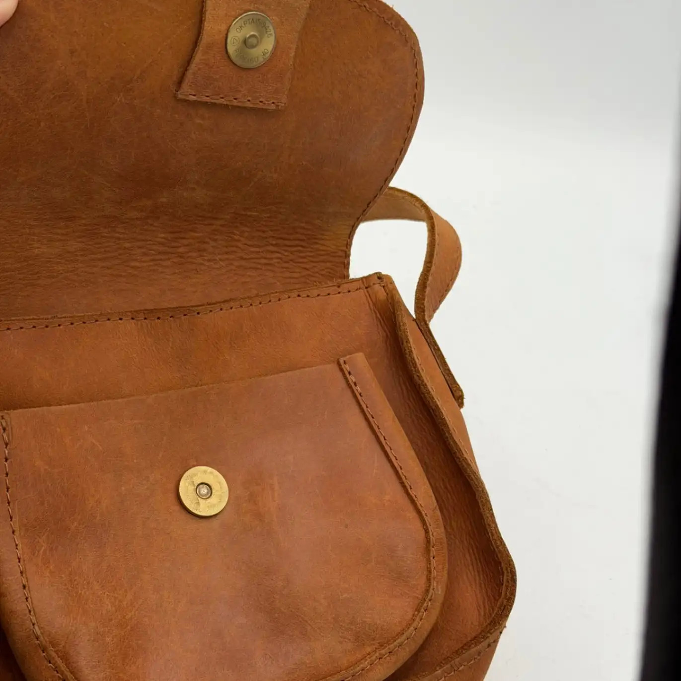 Able Brown Leather Crossbody Bag Small Size Handmade in Ethiopia Stylish Design