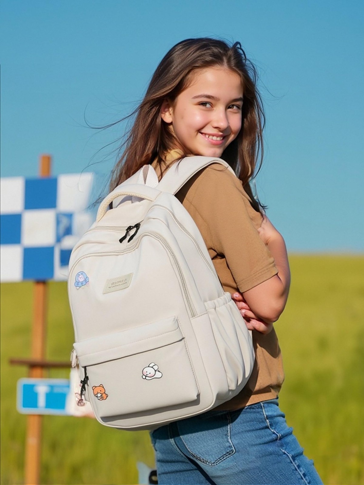 School Backpack for Teen Girls Cute Bookbag for High Middle School College Aesth