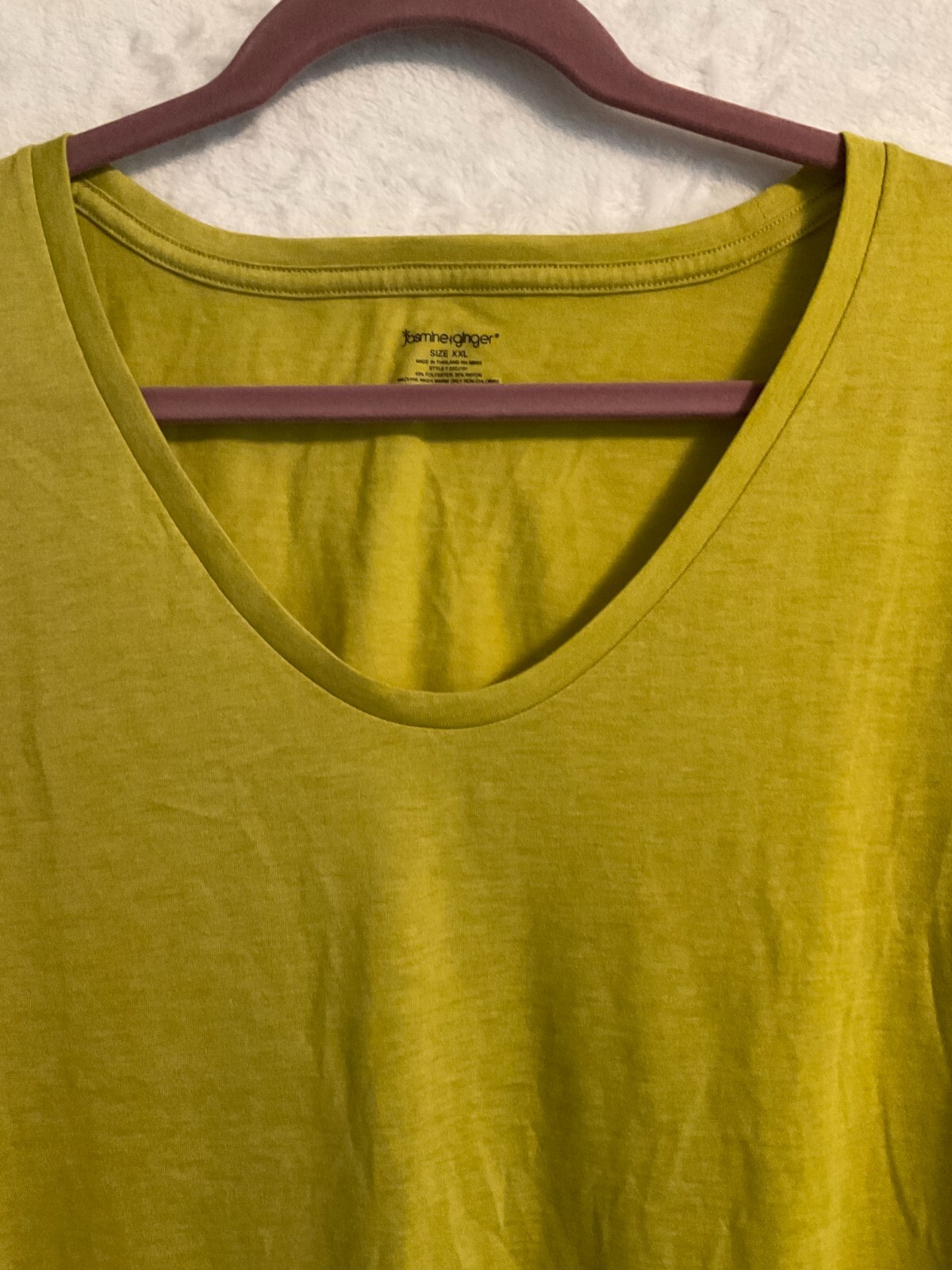Jasmine & Ginger Kiwi Green Polyester Rayon Short Sleeve Shirt Sleepwear