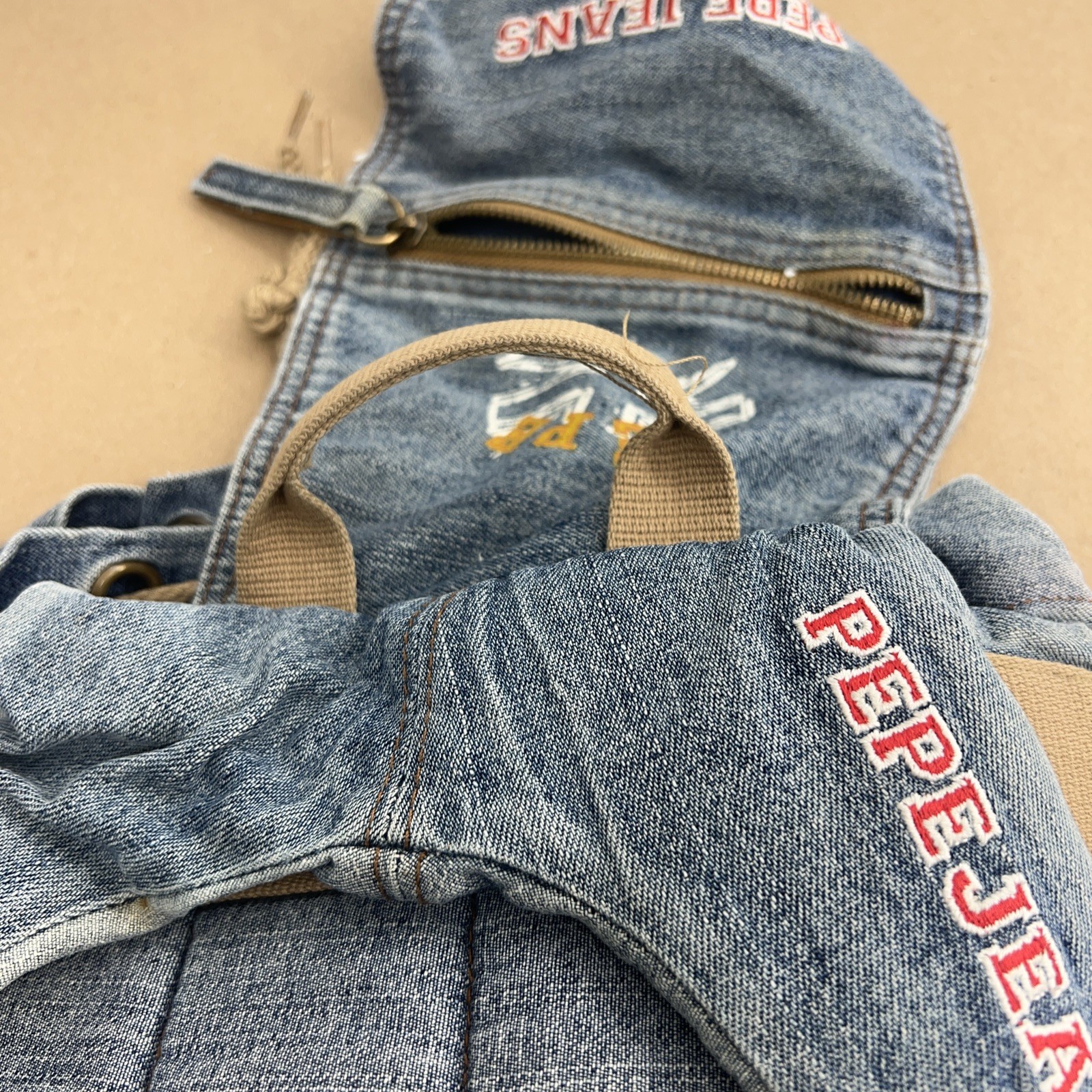 Vintage Pepe Jeans UK Demin Backpack (Hole Stains) (READ)