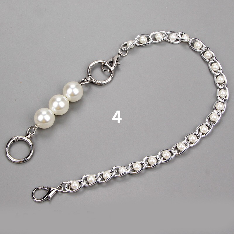 Replacement Beaded Bag Chain DIY Faux Pearl Shoulder Strap Cross Body Chic 120cm
