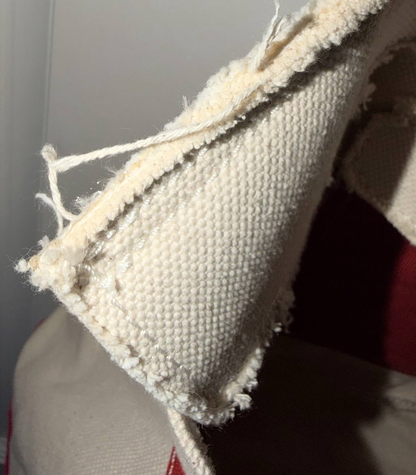 Sunwin Madaket Large Classic Tote Red & Cream Canvas Crossbody Strap Added EUC
