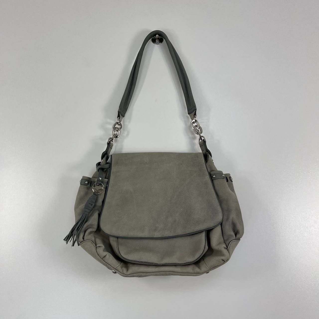 Braun Buffel Gray Leather Shoulder Bag Medium Women Handbag