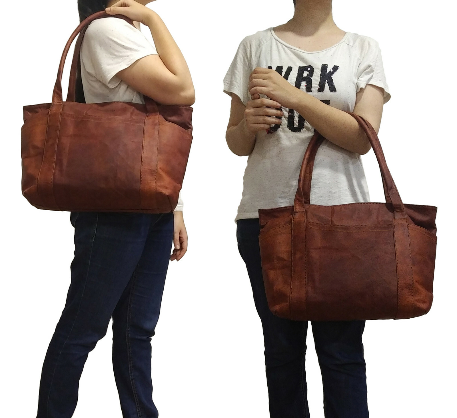 Women Business Tote Shoulder bag Genuine Leather Everyday Purse Shopper Handbag