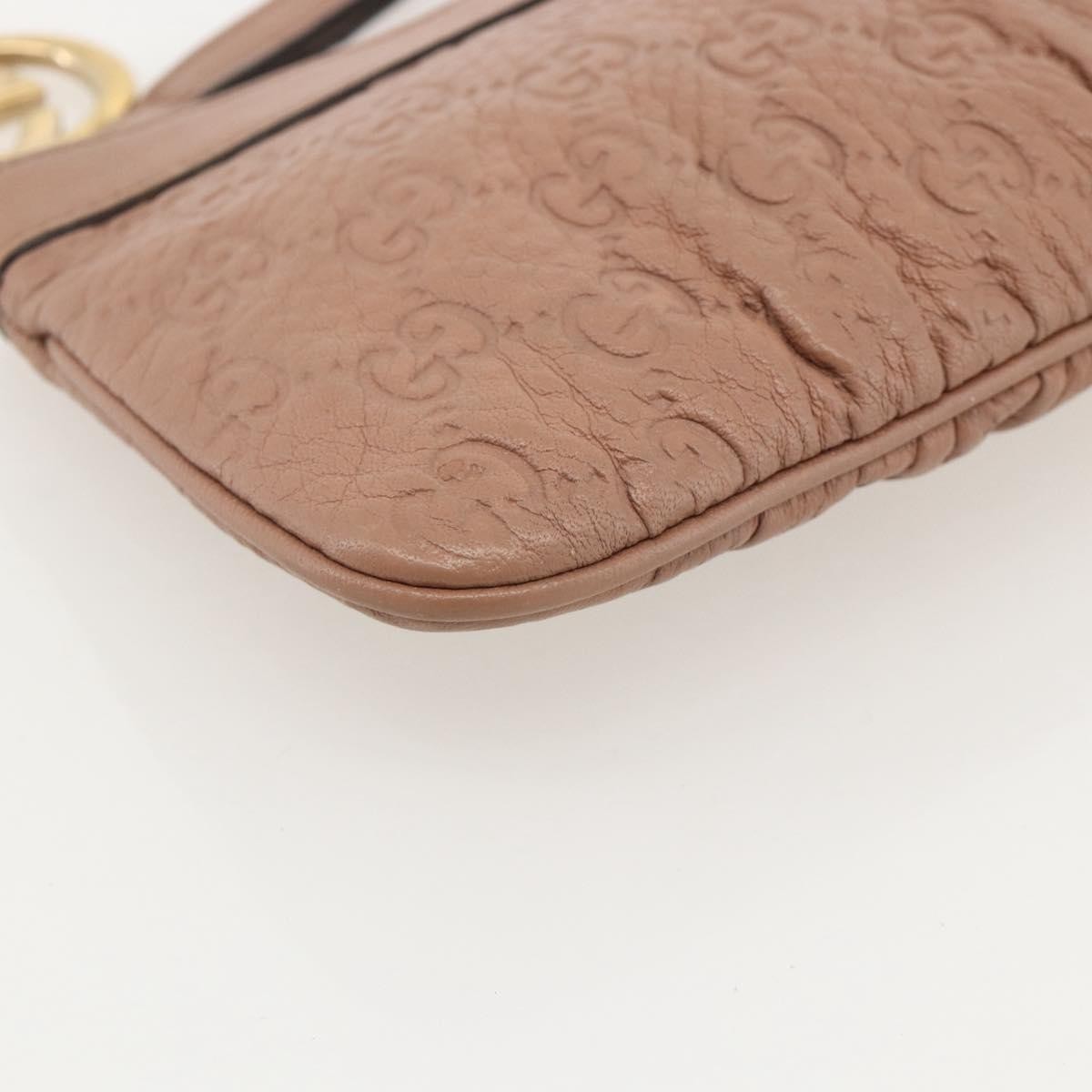 GUCCI GG Canvas Guccissima Pouch Leather Pink Gold 212203 Auth ka3934