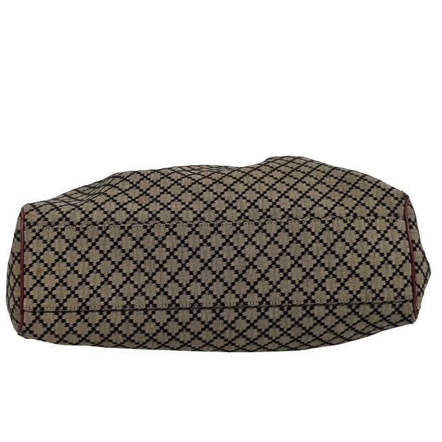 Auth Gucci Sukey Diamante Canvas Beige Red 211944 Tote Bag