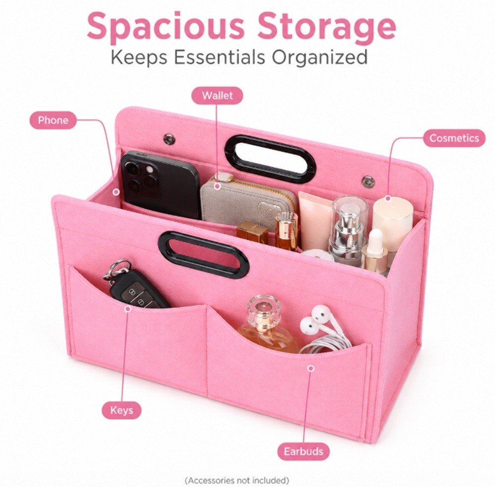 Felt Handbag Organizer Insert Multi Pocket Tote Purse Shaper Liner Bag Divider