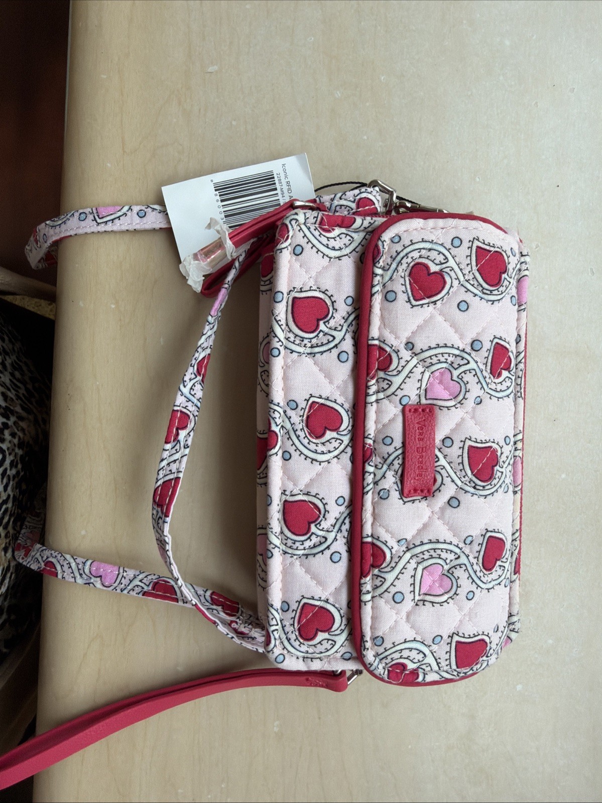 Vera Bradley Hearts Iconic RFID All In One Crossbody STITCHED HEART VINES ~ NWT