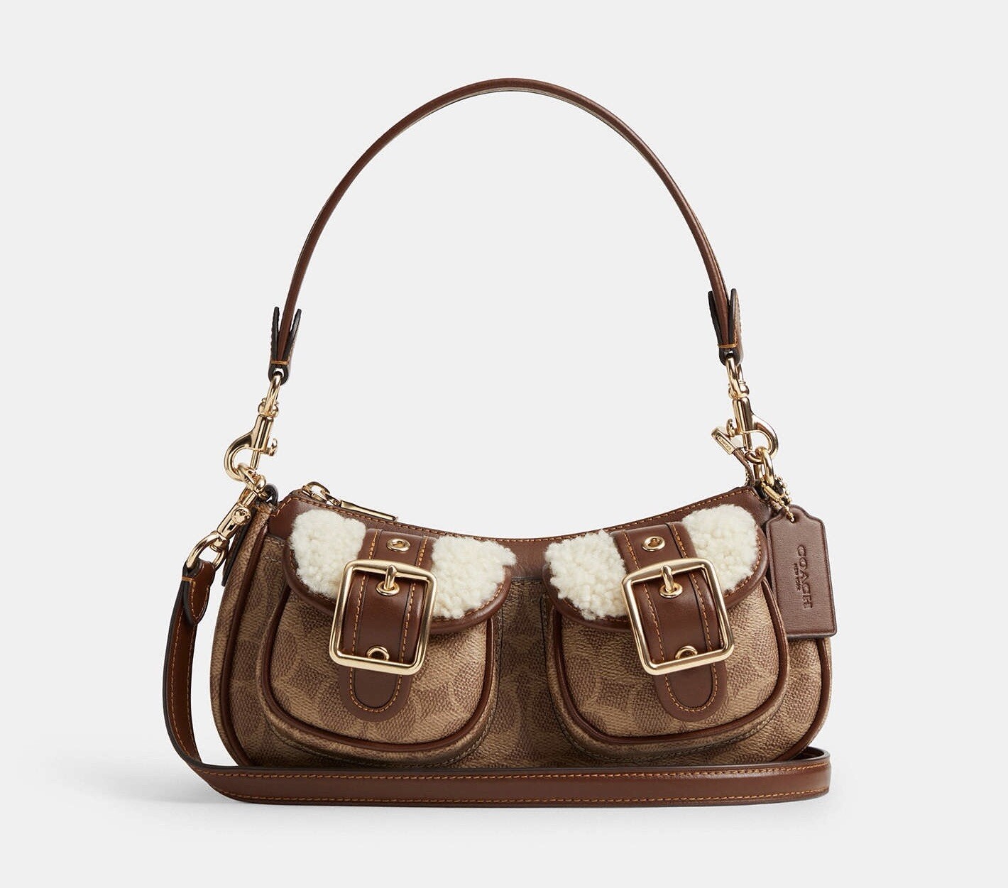 NWT Coach CY658 Ashton Baguette Bag In Signature Canvas Fast Shipping