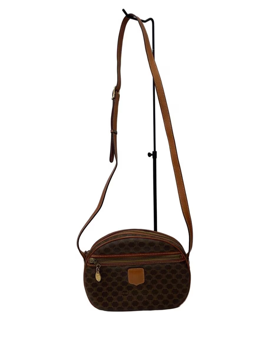 CELINE Shoulder Bag Leather BRW All-Over Print M07