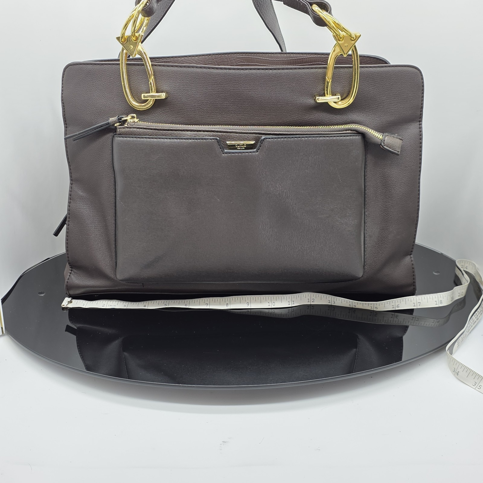 Workwear Tutilo New York Tote Bag Women Brown 17×11.5×5.5in Gold Hardware Office