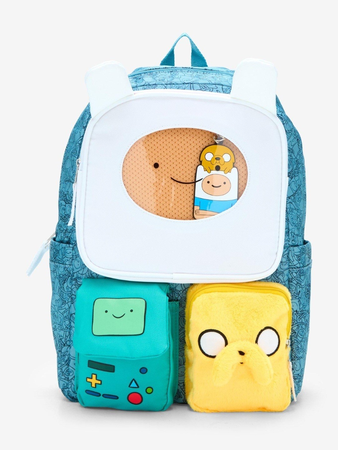 Adventure Time Finn & Jake Figural Multi-Pocket Backpack New