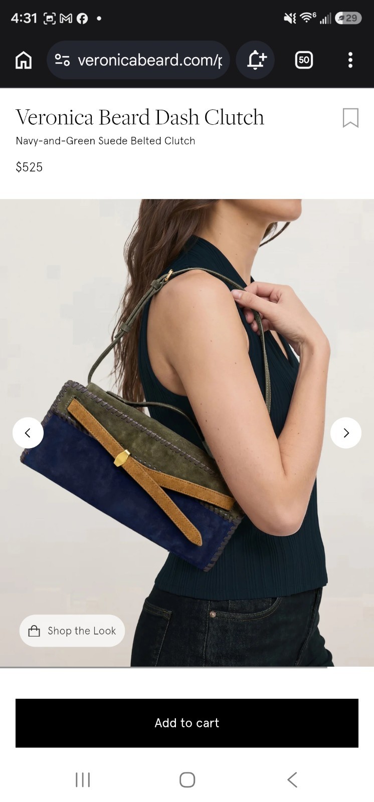 Veronica Beard Dash Clutch Navy + Green Calf Suede Belted Clutch Nwt Msrp $525