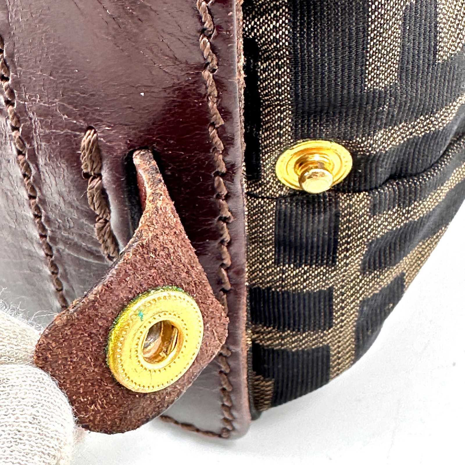 Fendi Zucca Handbag Canvas Tote bag Authentic