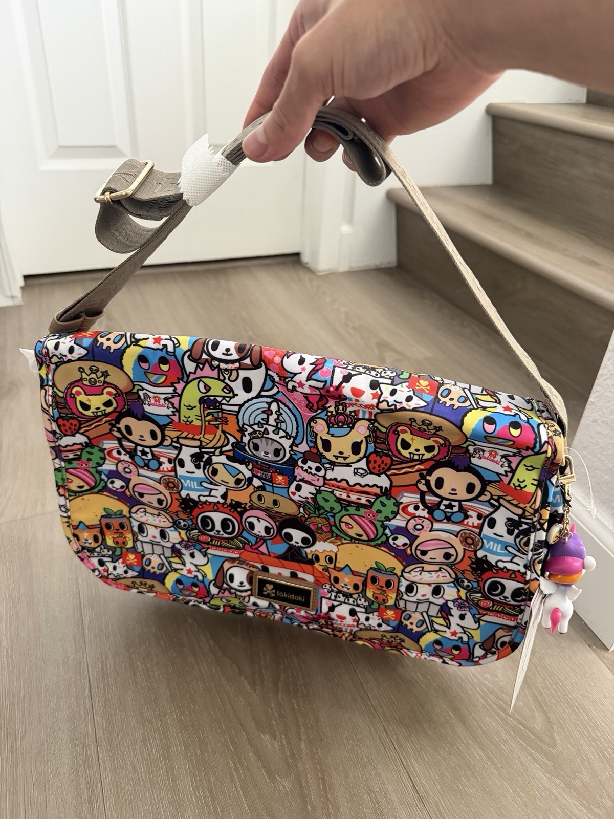 Tokidoki Food Buffet Collection Messenger Bag 2015 Vintage W/ Unicorno Keychain
