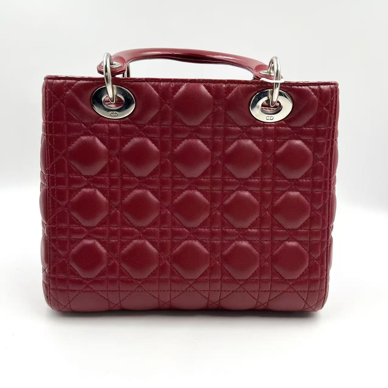 Christian Dior Medium Lambskin Cannage Lady Dior Top Handle Shoulder Repainted