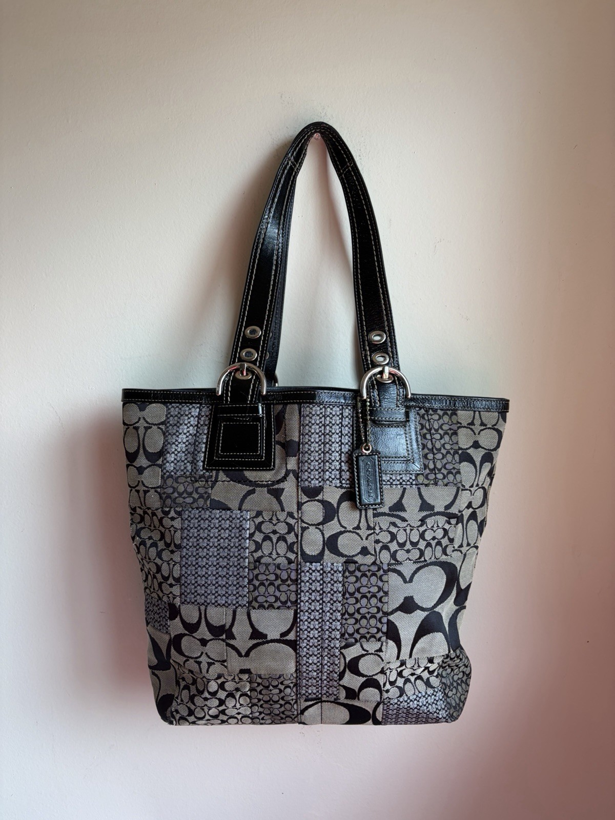 Vintage 2000s Y2K Coach Soho Signature Patchwork Tote Bag